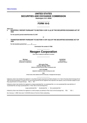 Vorschaubild Neogen 10-Q Quartalsbericht  