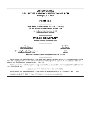Thumbnail WD-40 Company
 10-Q Quarterly Report FY 