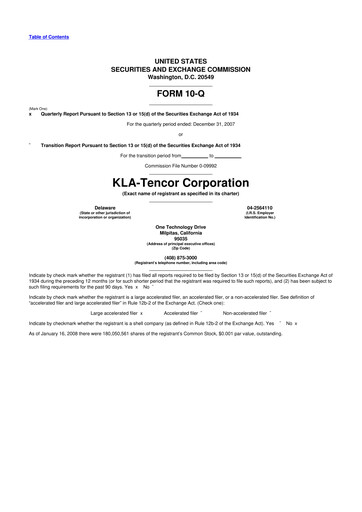 Thumbnail KLA 10-Q Quarterly Report FY 