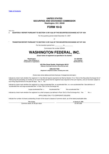 Thumbnail WaFd Bank 10-Q Quarterly Report FY 