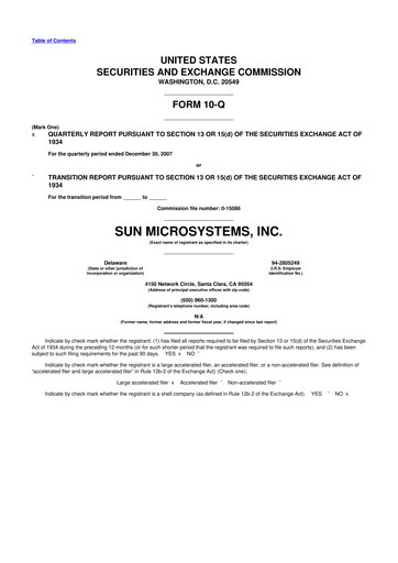 Thumbnail Sun Microsystems 10-Q Quarterly Report FY 