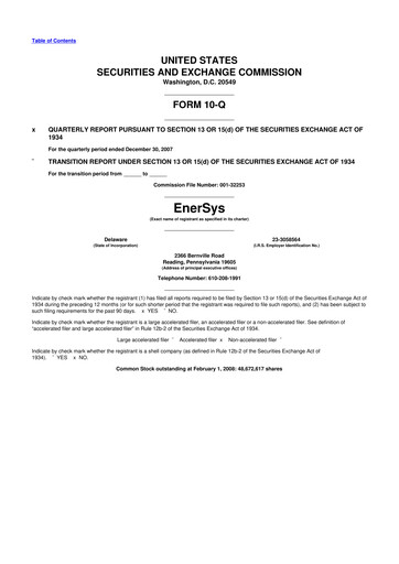 Thumbnail EnerSys 10-Q Quarterly Report FY 