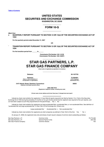 Thumbnail Star Group 10-Q Quarterly Report FY 