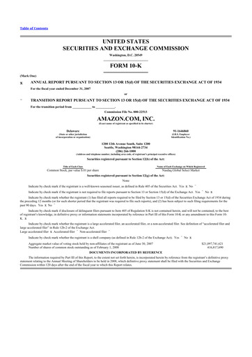 Thumbnail Amazon 10-K Annual Report 