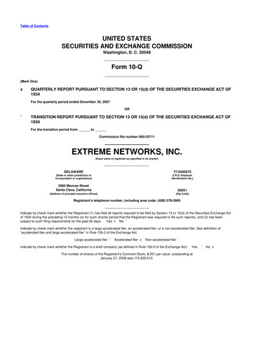 Thumbnail Extreme Networks
 10-Q Quarterly Report FY 