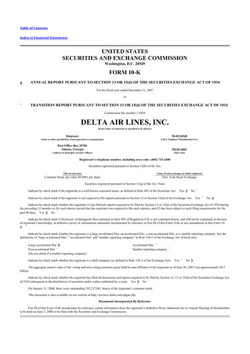 Thumbnail Delta Air Lines 10-K Annual Report 