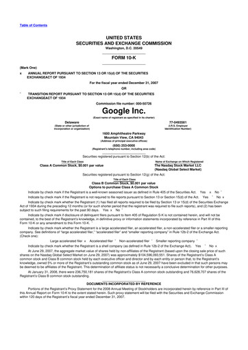 Vorschaubild Alphabet (Google) 10-K Jahresbericht 