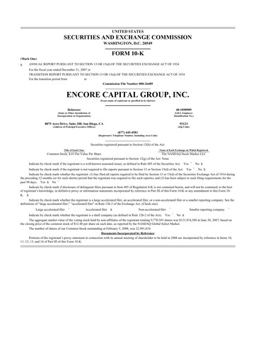 Thumbnail Encore Capital Group 10-K Annual Report 