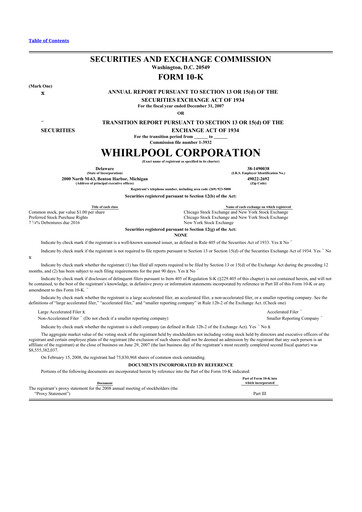 Thumbnail Whirlpool 10-K Annual Report 