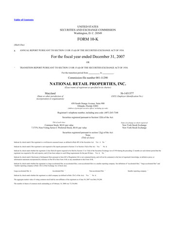 Thumbnail NNN REIT 10-K Annual Report 