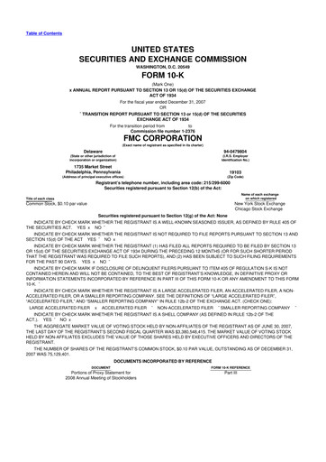 Thumbnail FMC Corporation 10-K Annual Report 