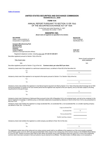 Thumbnail Innospec 10-K Annual Report 