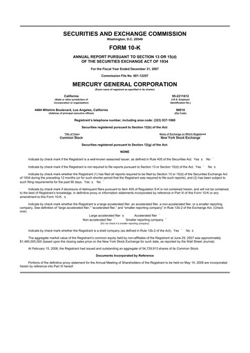 Thumbnail Mercury General
 10-K Annual Report 