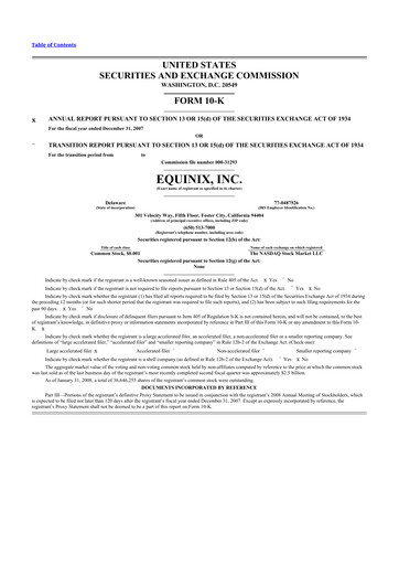 Thumbnail Equinix 10-K Annual Report 