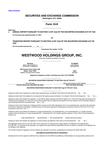 Thumbnail Westwood Holdings Group 10-K Annual Report 