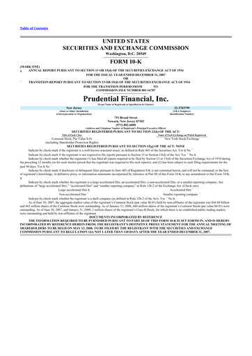 Vorschaubild Prudential Financial 10-K Jahresbericht 