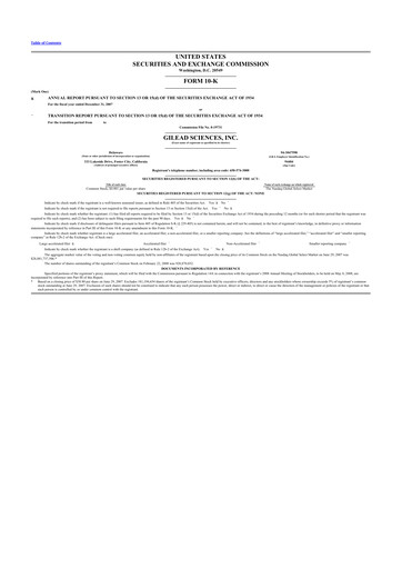 Thumbnail Gilead Sciences 10-K Annual Report 