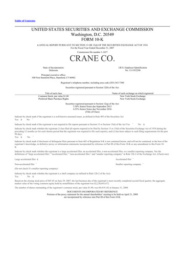 Thumbnail Crane NXT 10-K Annual Report 