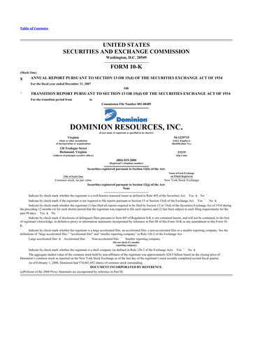 Thumbnail Dominion Energy 10-K Annual Report 