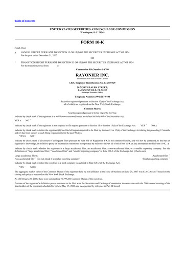 Thumbnail Rayonier 10-K Annual Report 