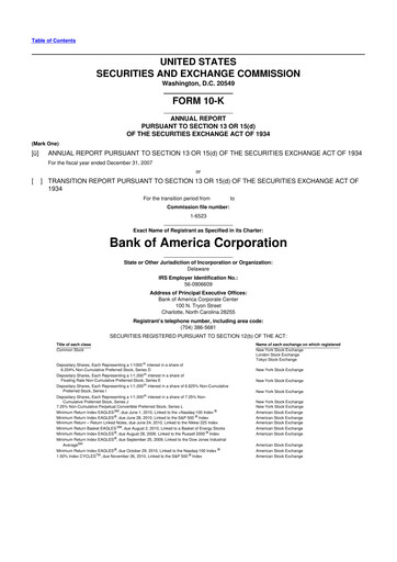 Thumbnail Bank of America  10-K Annual Report 