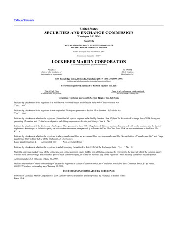 Thumbnail Lockheed Martin 10-K Annual Report 