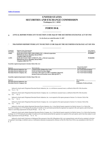 Thumbnail Hawaiian Electric Industries 10-K Annual Report 