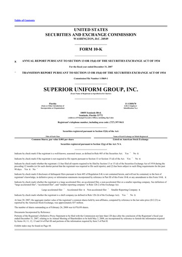 Thumbnail Superior Group of Companies 10-K Annual Report 