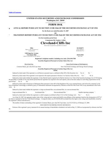 Thumbnail Cleveland-Cliffs 10-K Annual Report 