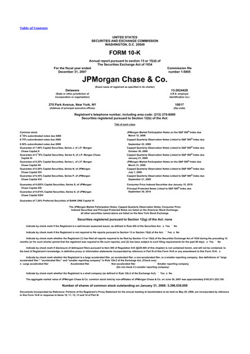 Thumbnail JPMorgan Chase 10-K Annual Report 
