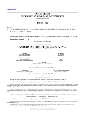Thumbnail Asbury Automotive Group 10-K Annual Report 