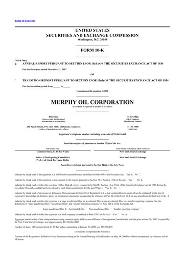 Thumbnail Murphy Oil
 10-K Annual Report 