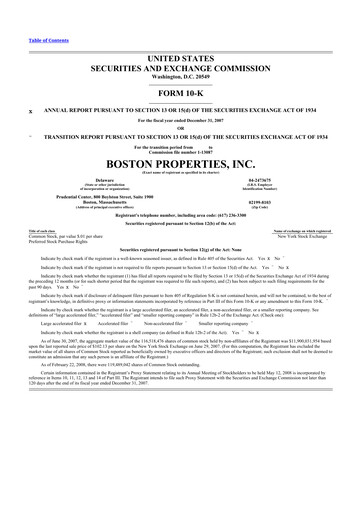 Thumbnail BXP, Inc.
 10-K Annual Report 