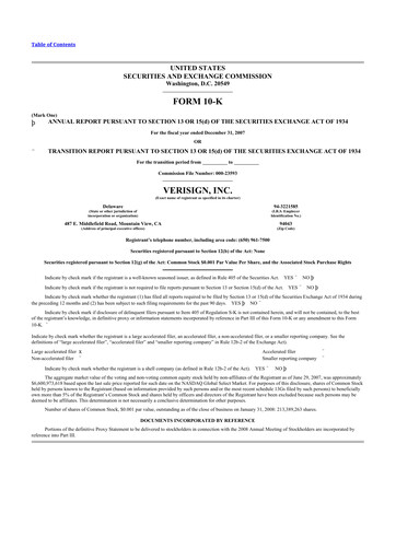 Thumbnail VeriSign 10-K Annual Report 