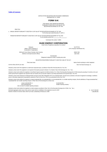 Miniature Duke Energy 10-K Rapport annuel 