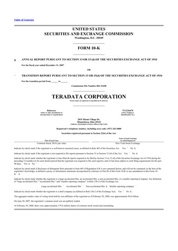 Thumbnail Teradata 10-K Annual Report 