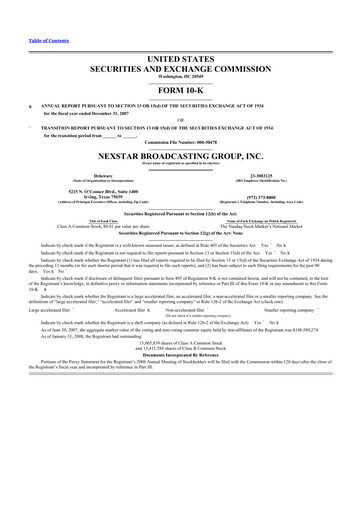 Thumbnail Nexstar Media Group
 10-K Annual Report 