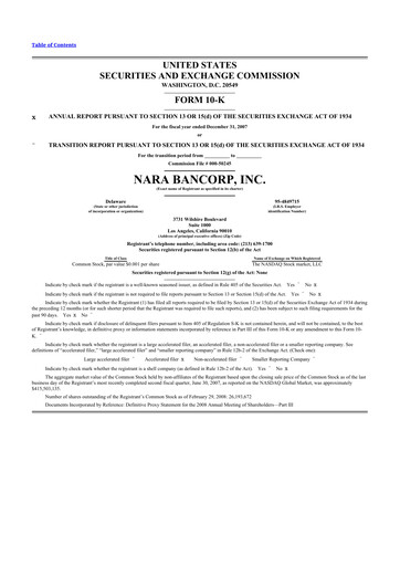 Thumbnail Hope Bancorp 10-K Annual Report 