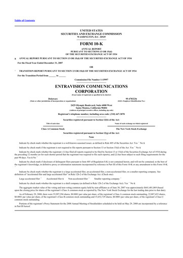 Thumbnail Entravision Communications
 10-K Annual Report 