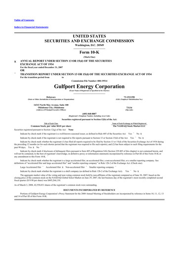 Thumbnail Gulfport Energy 10-K Annual Report 