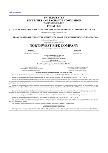 Thumbnail Northwest Pipe Company
 10-K Annual Report 