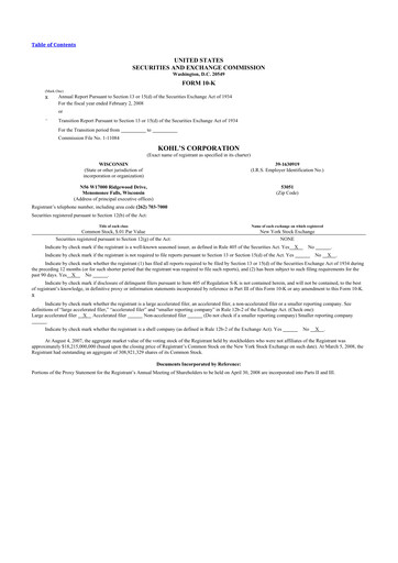 Thumbnail Kohl's
 10-K Annual Report 