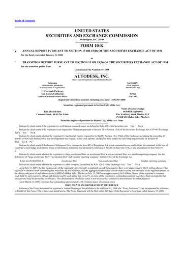 Thumbnail Autodesk 10-K Annual Report 