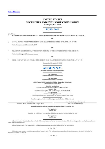 Thumbnail AEGON
 20-F Annual Report 