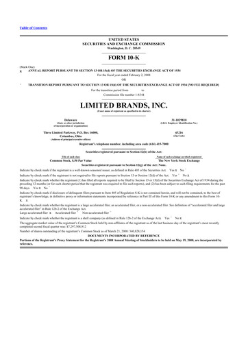 Thumbnail Bath & Body Works 10-K Annual Report 