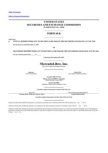 Thumbnail MercadoLibre 10-K Annual Report 