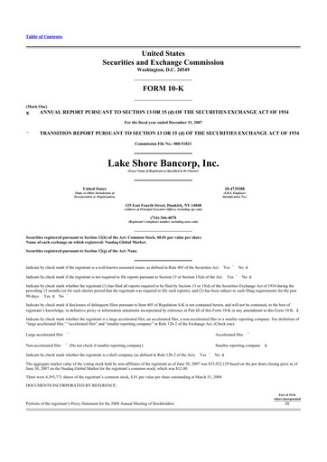 Thumbnail Lake Shore Bancorp 10-K Annual Report 