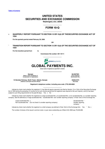 Thumbnail Global Payments 10-Q Quarterly Report FY 