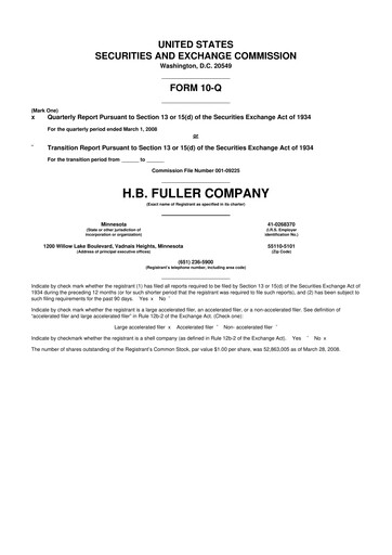 Thumbnail H.B. Fuller
 10-Q Quarterly Report FY 