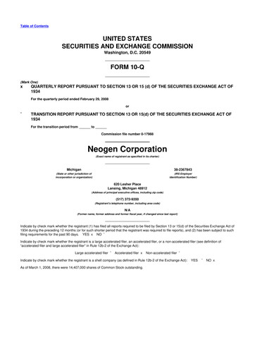 Vorschaubild Neogen 10-Q Quartalsbericht  